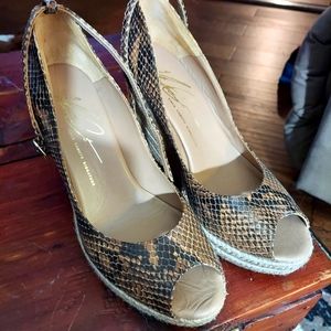 EUC snakeskin platform sandals
